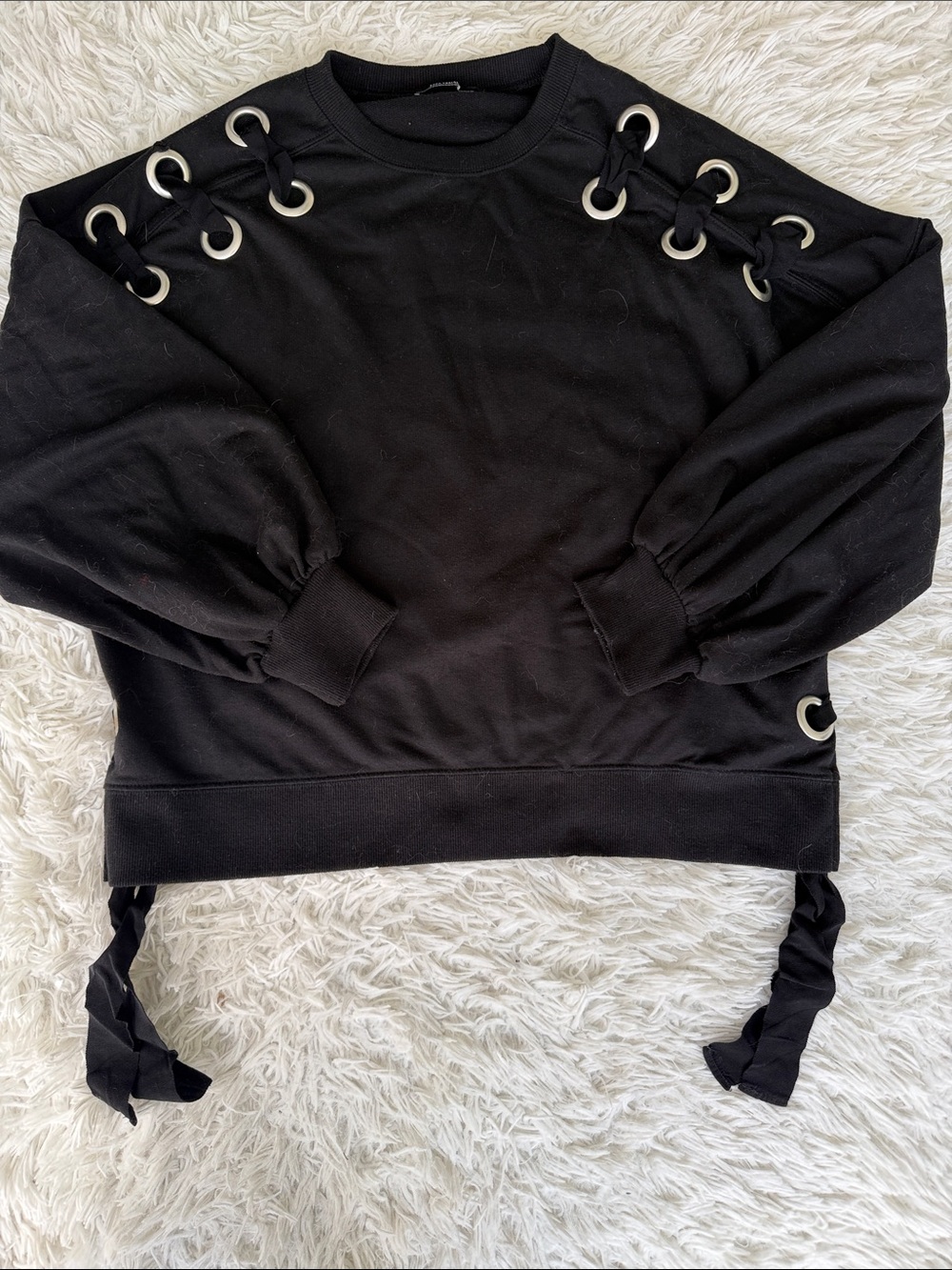 Zara Black Rivet Sweatshirt Size Small